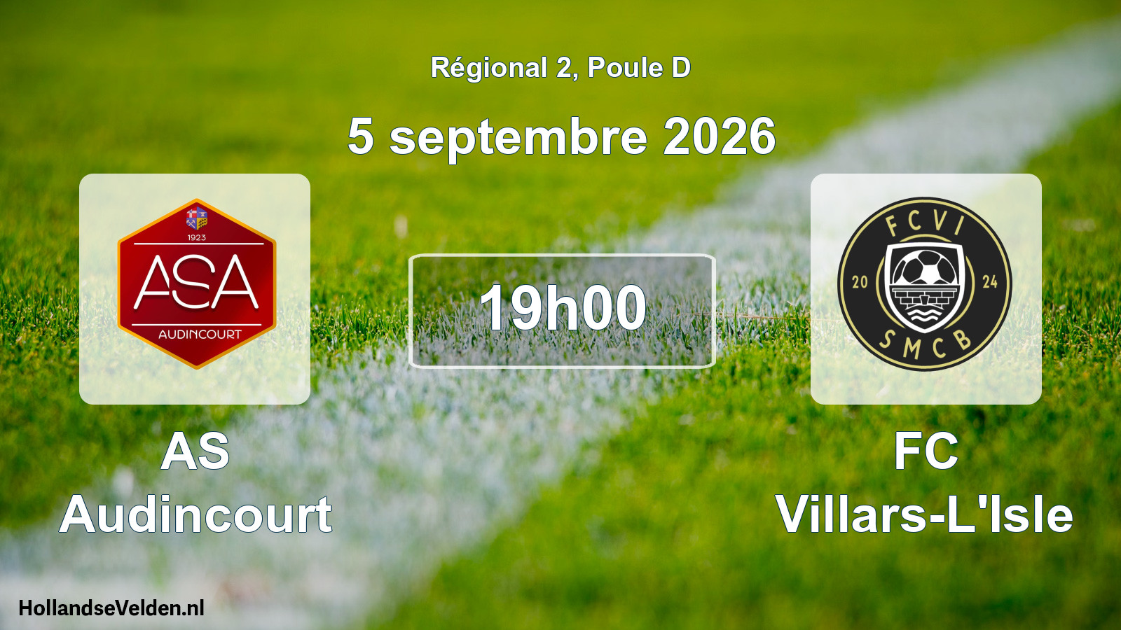 Scheduled Match: AS Audincourt - FC Villars-L'Isle (5 September 2026)