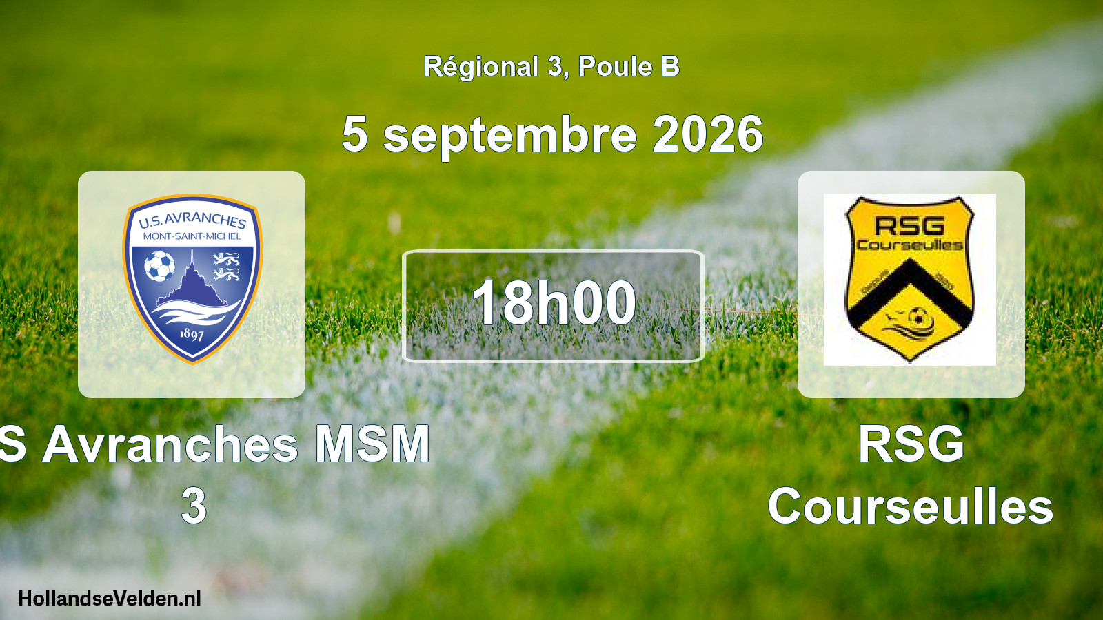 Scheduled Match: US Avranches MSM 3 - RSG Courseulles (5 September 2026)