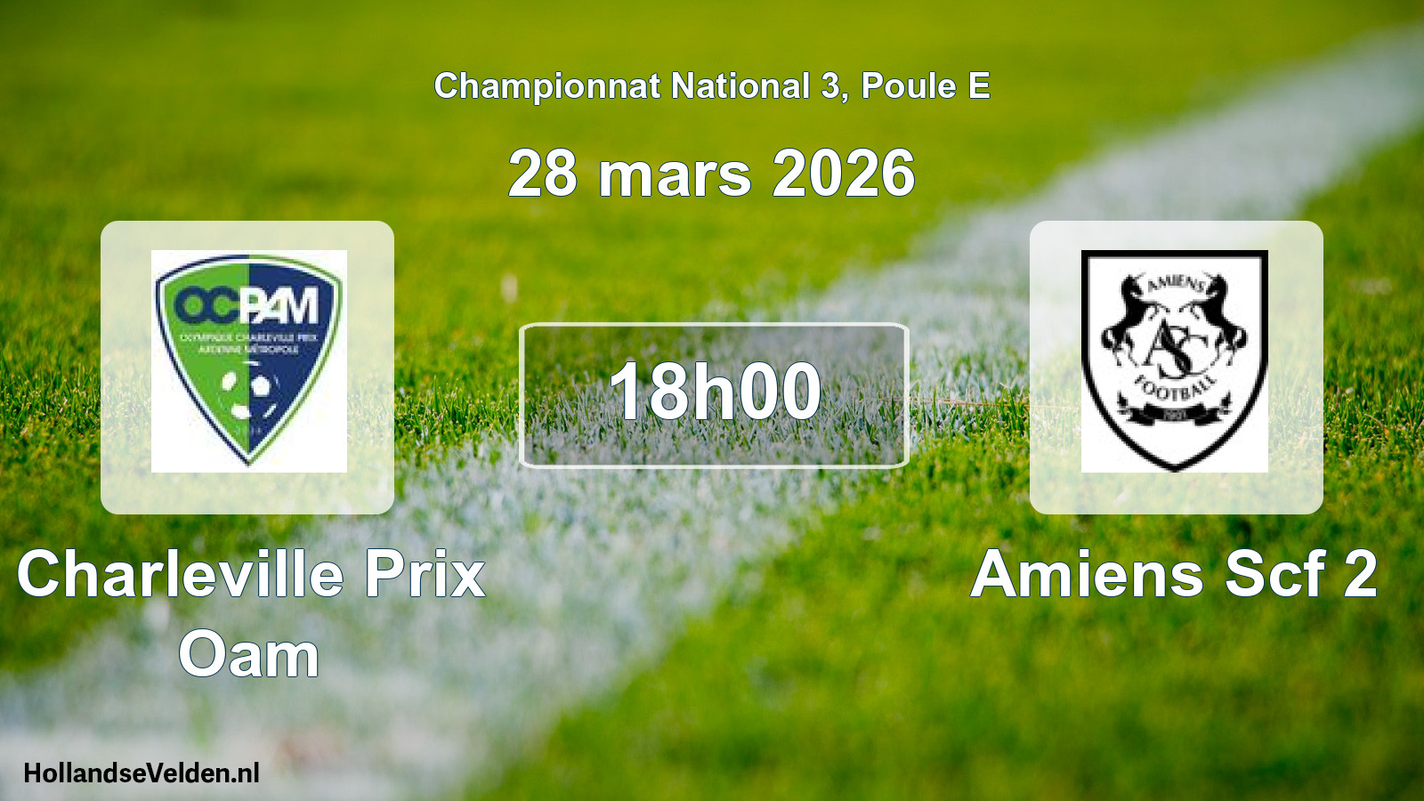 Geplande wedstrijd: Charleville Prix Oam - Amiens Scf 2 (28 maart 2026)