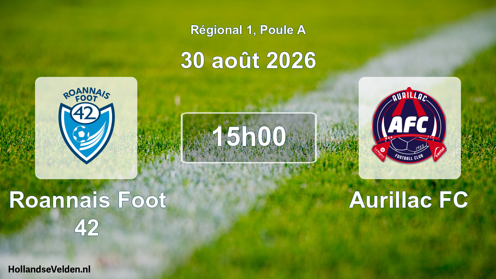Scheduled Match: Roannais Foot 42 - Aurillac FC (30 August 2026)