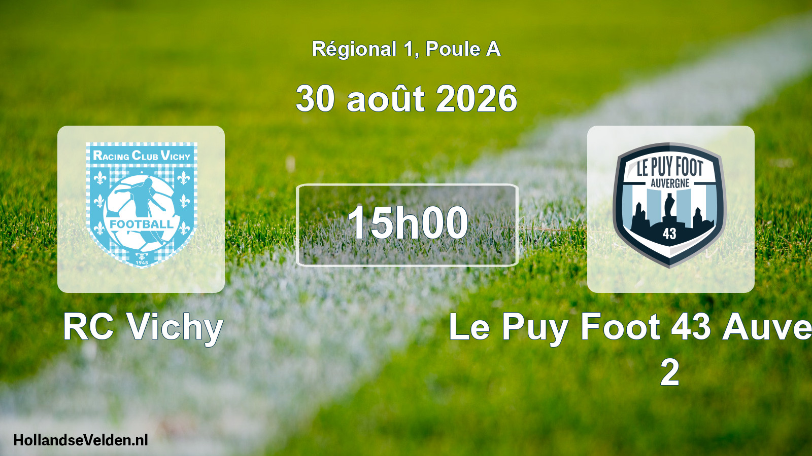 Match programmé: RC Vichy - Le Puy Foot 43 Auvergne 2 (30 août 2026)