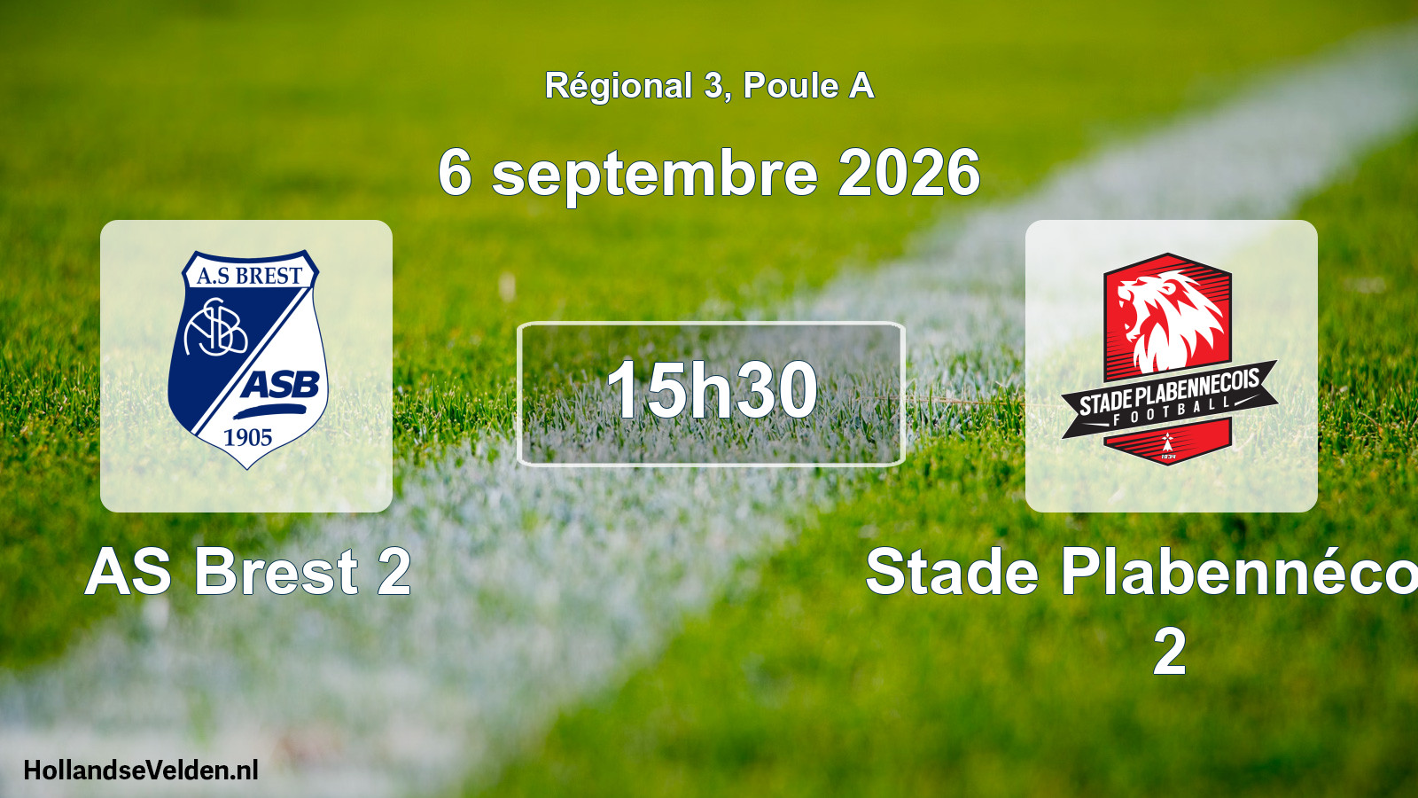 Scheduled Match: AS Brest 2 - Stade Plabennécois 2 (6 September 2026)