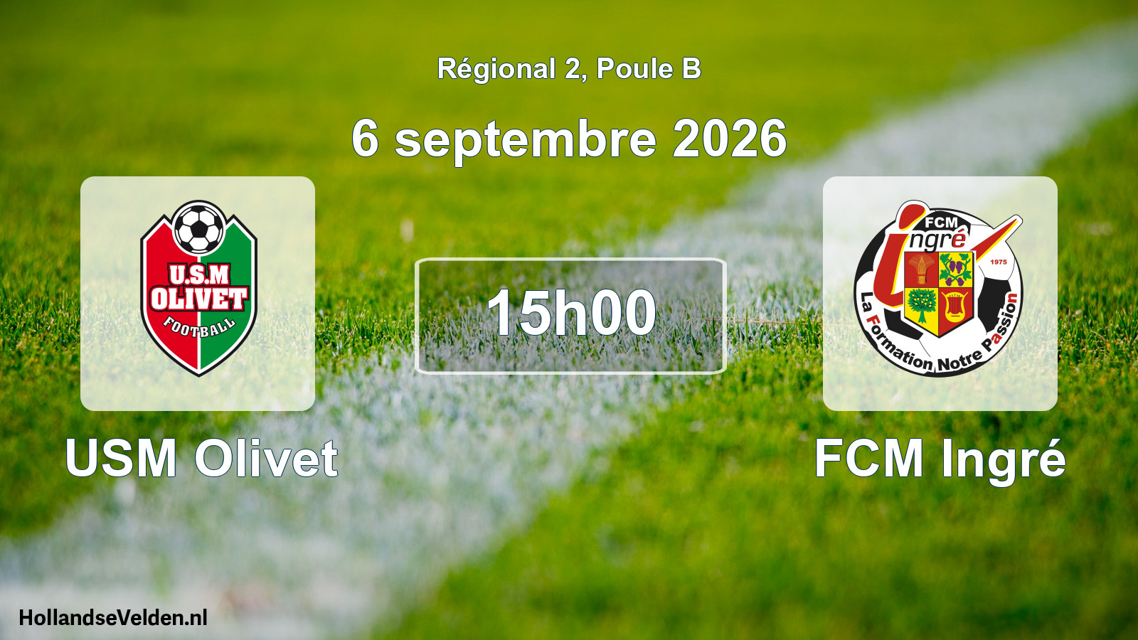 Scheduled Match: USM Olivet - FCM Ingré (6 September 2026)