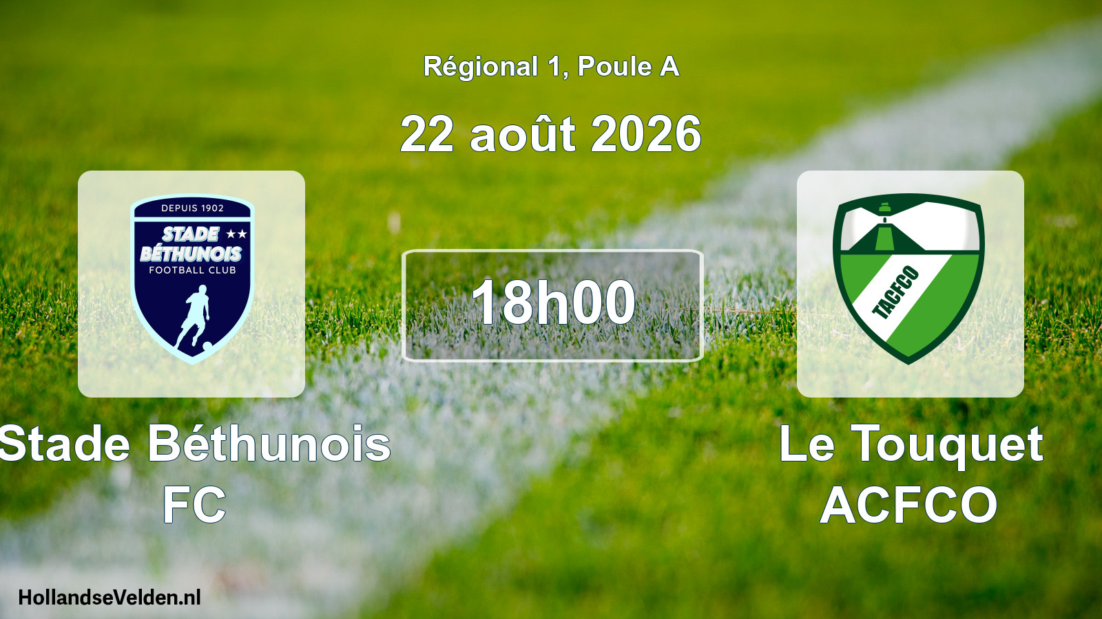 Total number of matches played: Stade Béthunois FC - Le Touquet ACFCO 0 - 3 (22 August 2026)