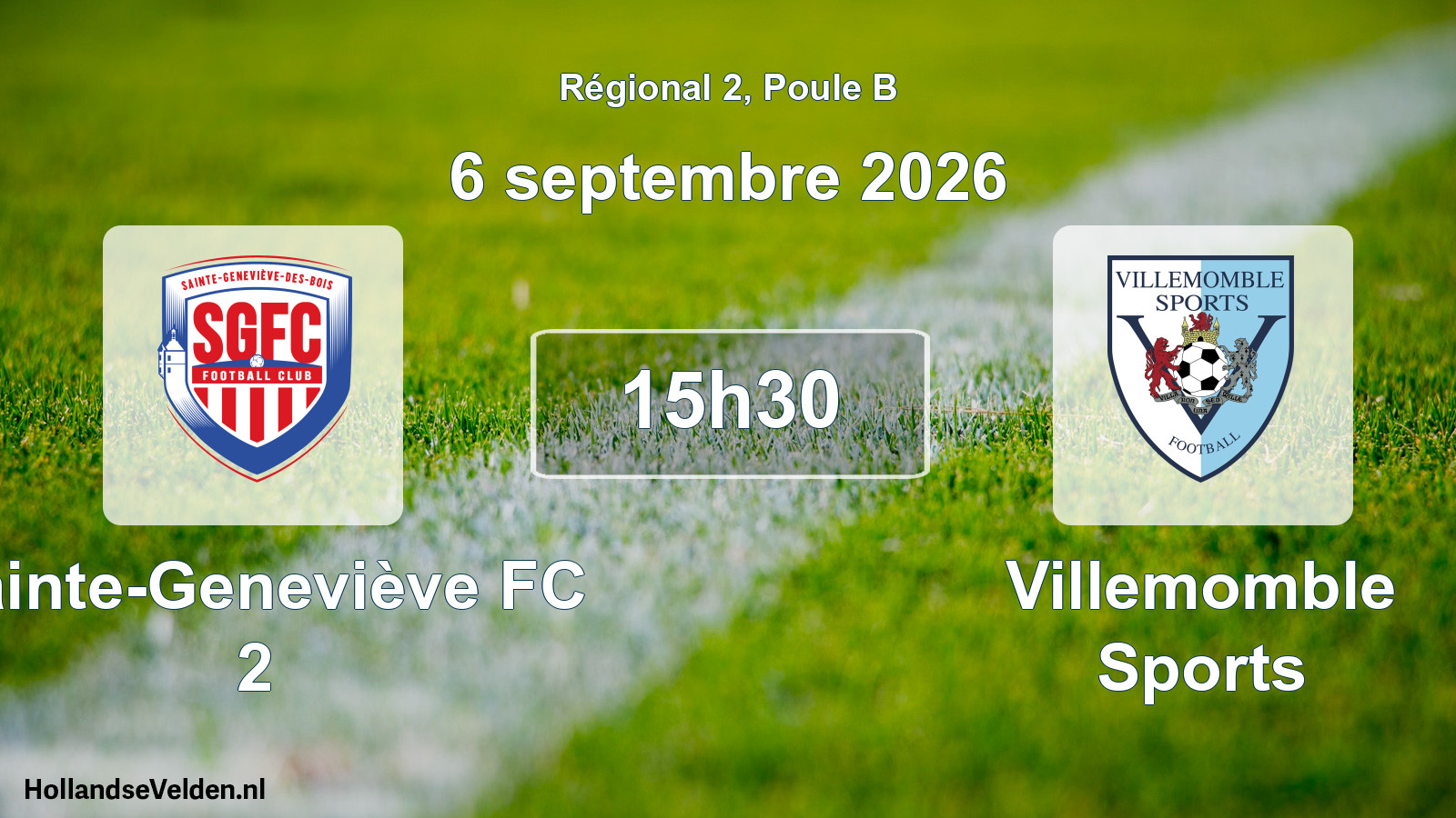 Scheduled Match: Sainte-Geneviève FC 2 - Villemomble Sports (6 September 2026)