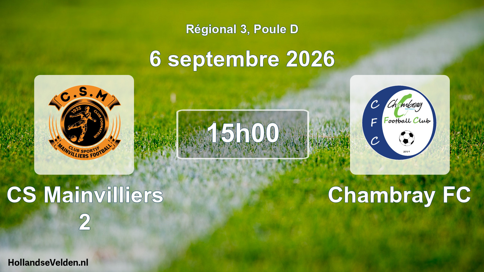Scheduled Match: CS Mainvilliers 2 - Chambray FC (6 September 2026)