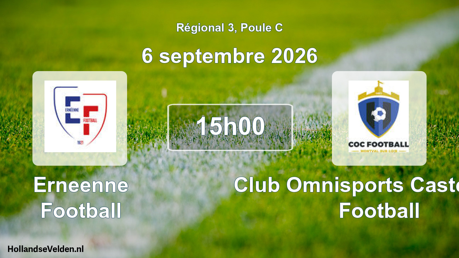 Scheduled Match: Erneenne Football - Club Omnisports Castélorien Football (6 September 2026)