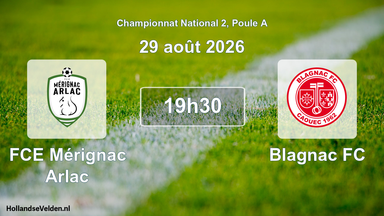 Scheduled Match: FCE Mérignac Arlac - Blagnac FC (29 August 2026)