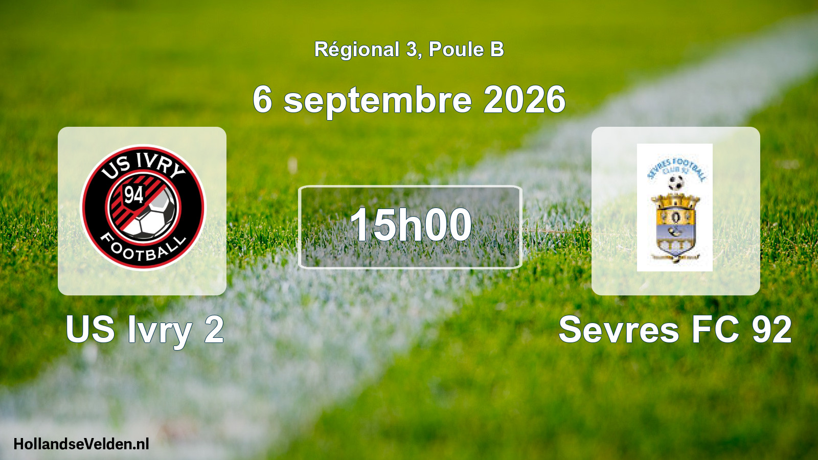 Scheduled Match: US Ivry 2 - Sevres FC 92 (6 September 2026)