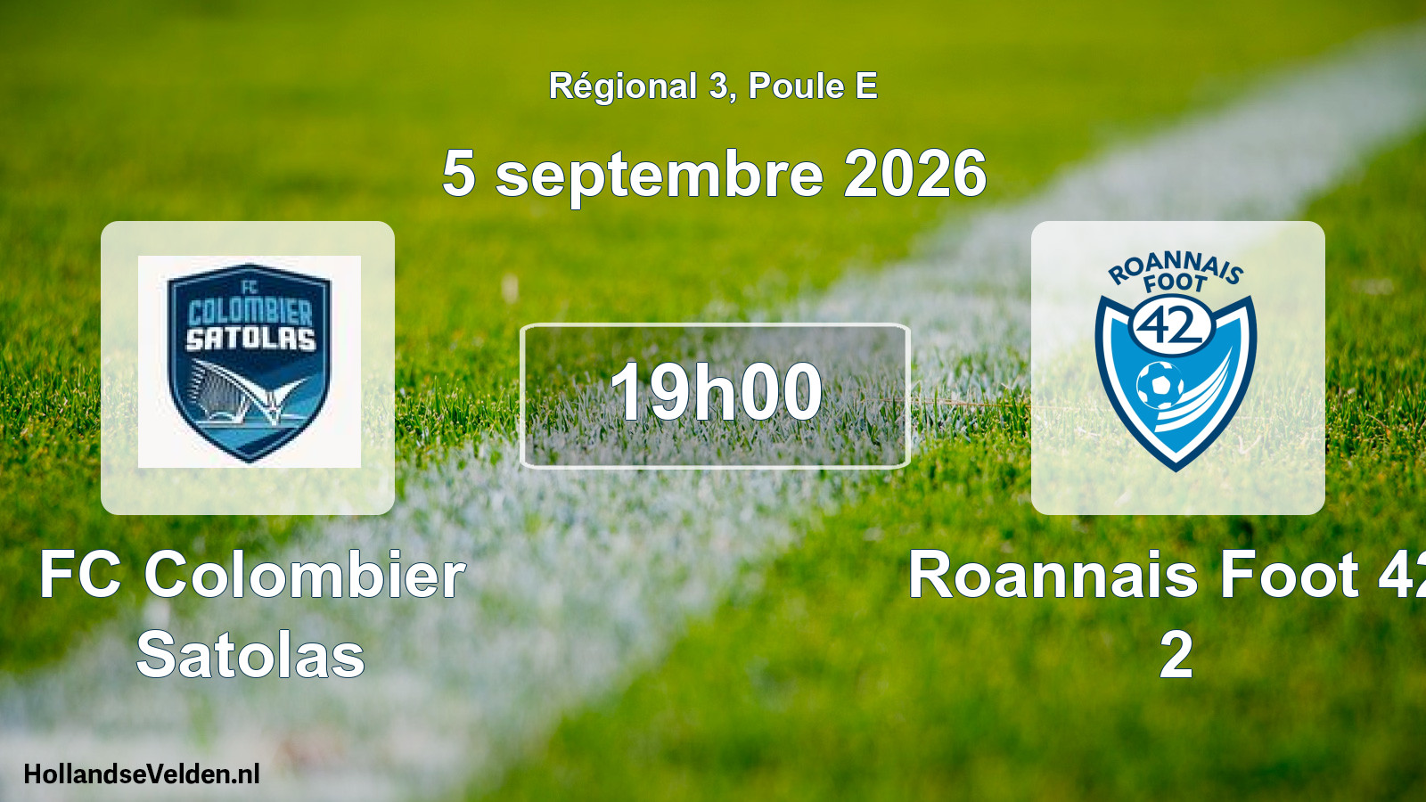 Scheduled Match: FC Colombier Satolas - Roannais Foot 42 2 (5 September 2026)