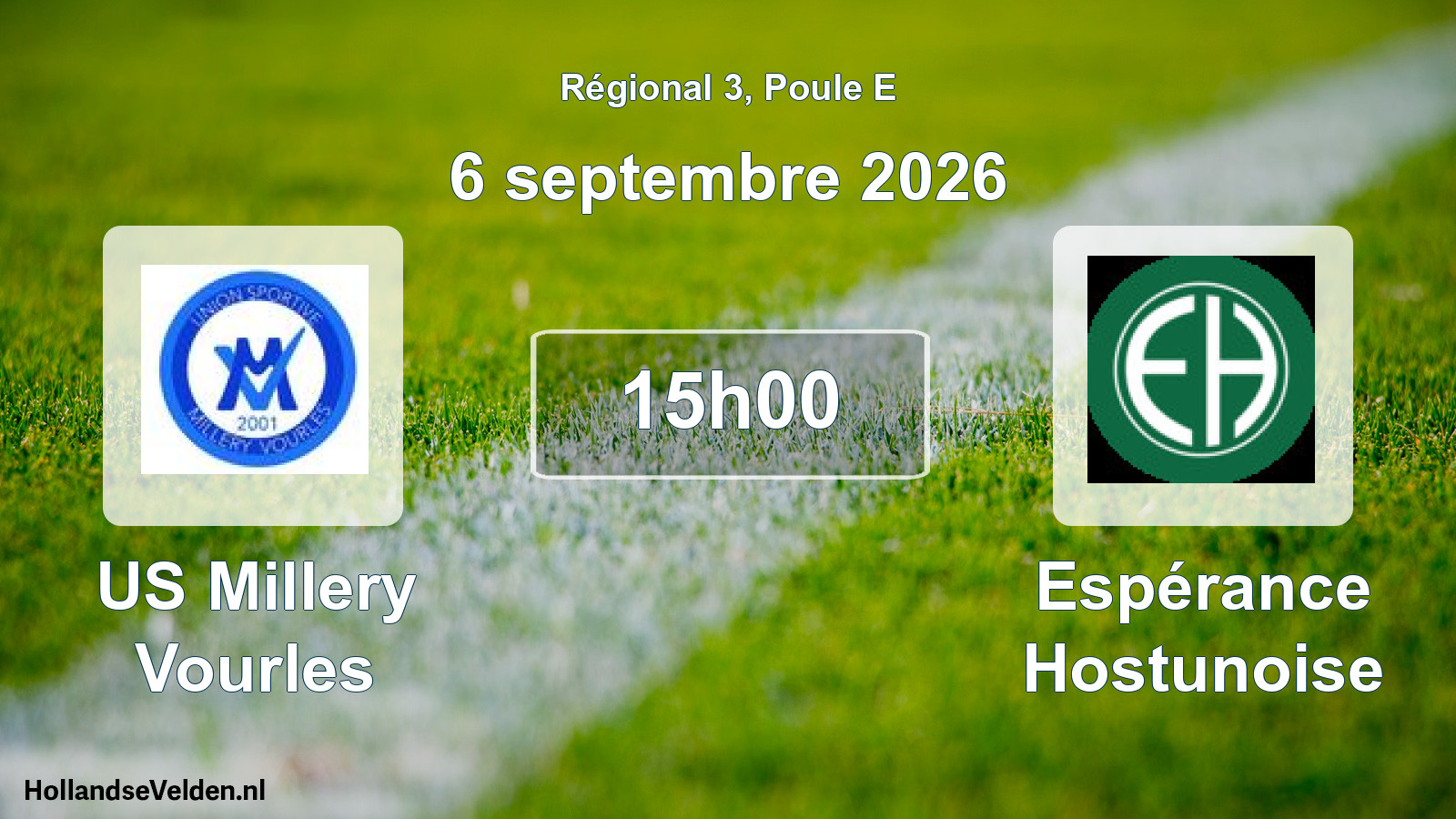 Match programmé: US Millery Vourles - Espérance Hostunoise (6 septembre 2026)