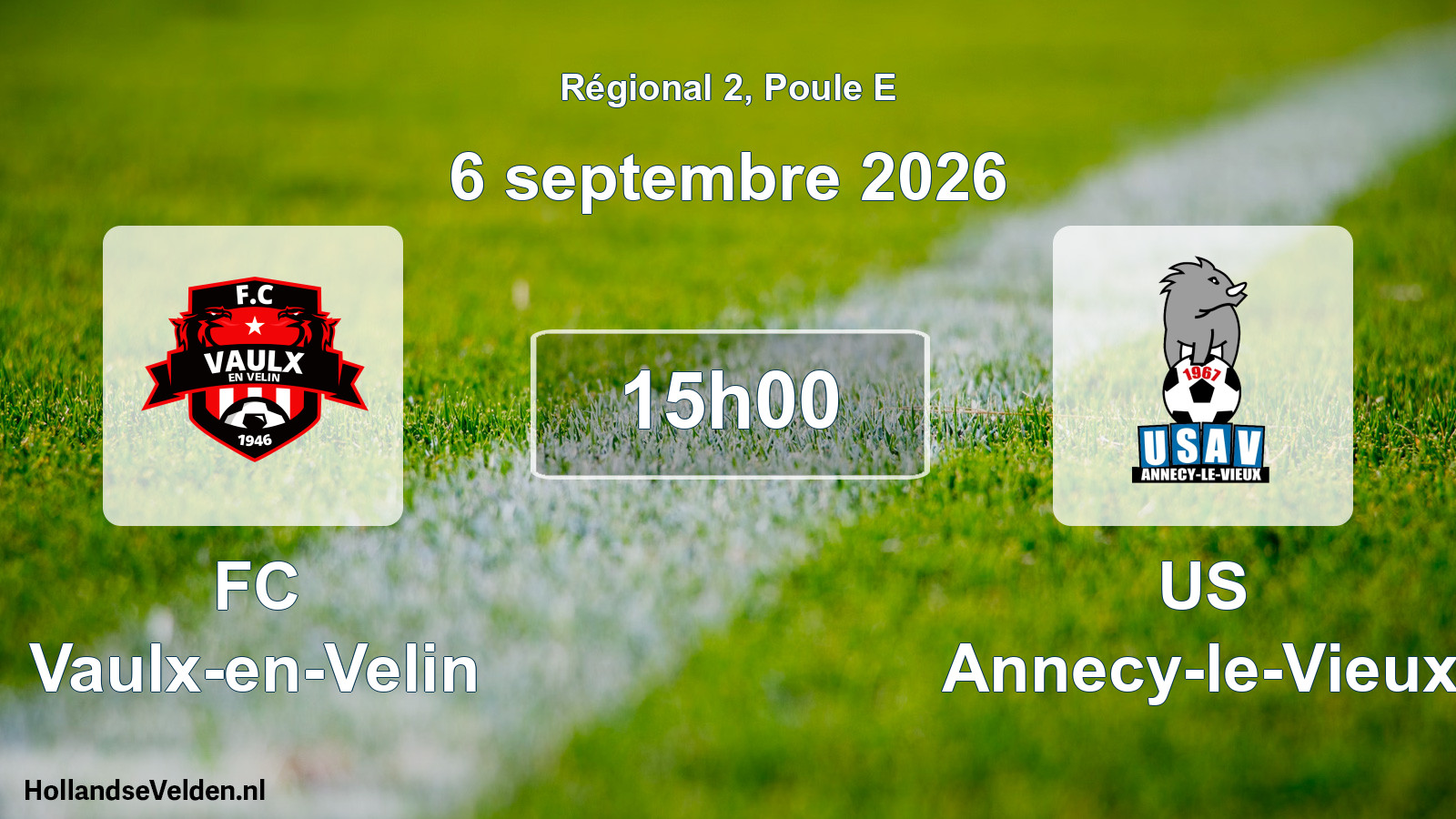 Scheduled Match: FC Vaulx-en-Velin - US Annecy-le-Vieux (6 September 2026)
