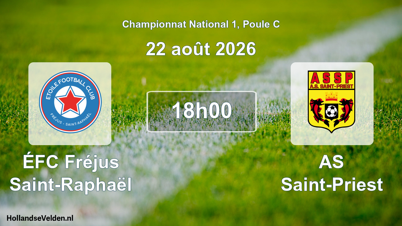 Match programmé: ÉFC Fréjus Saint-Raphaël - AS Saint-Priest (22 août 2026)