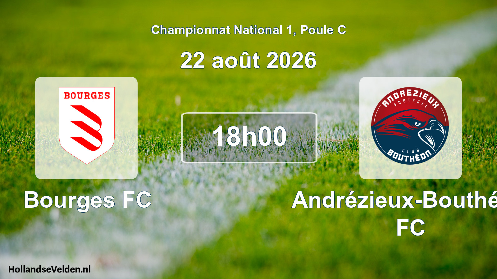 Match programmé: Bourges FC - Andrézieux-Bouthéon FC (22 août 2026)