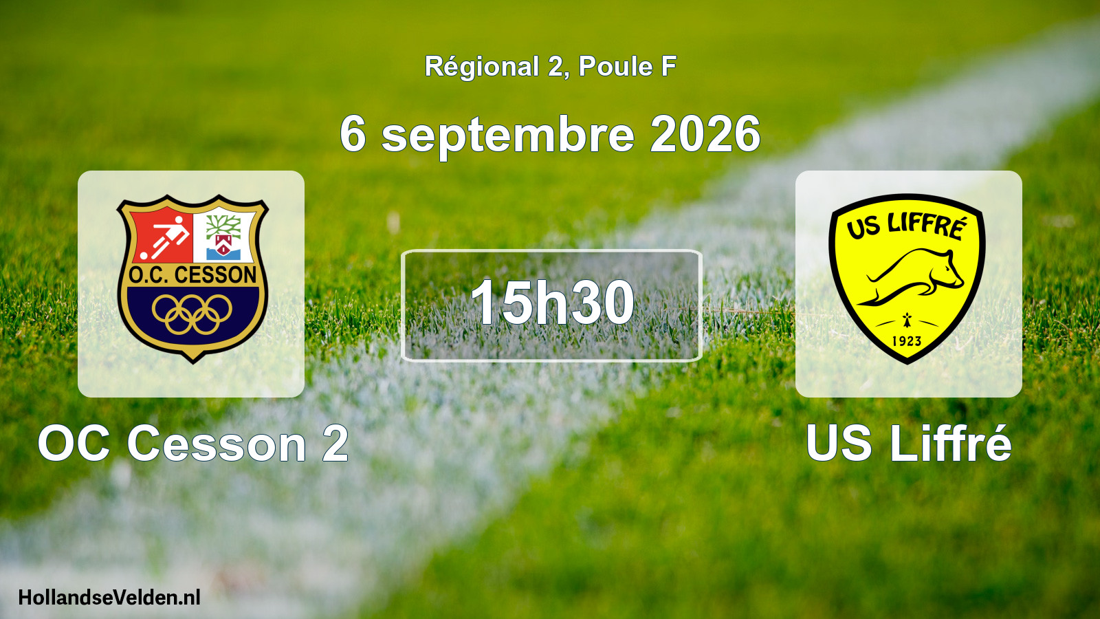 Scheduled Match: OC Cesson 2 - US Liffré (6 September 2026)