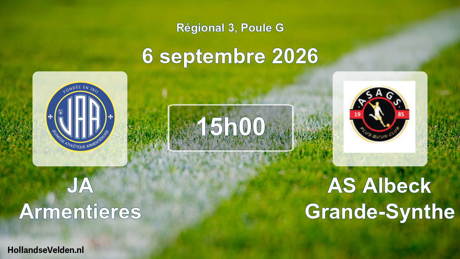 Scheduled Match: JA Armentieres - AS Albeck Grande-Synthe (6 September 2026)
