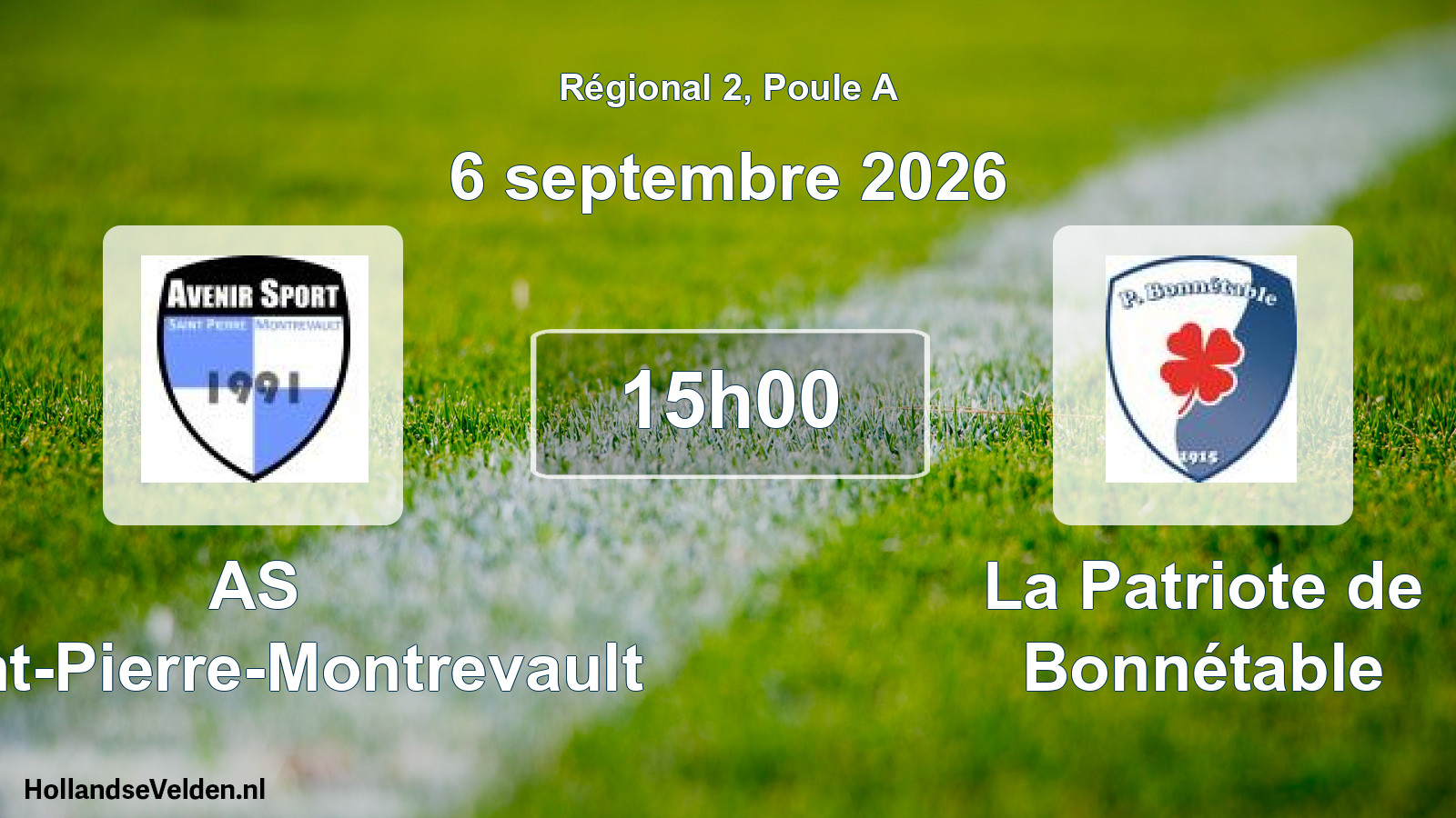 Scheduled Match: AS Saint-Pierre-Montrevault - La Patriote de Bonnétable (6 September 2026)