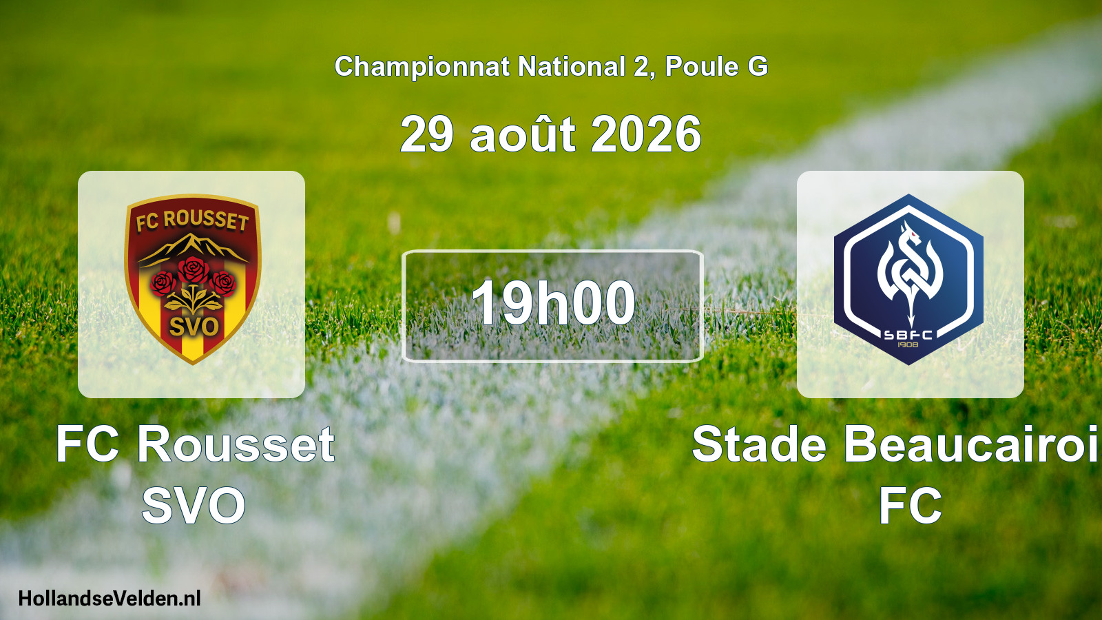 Scheduled Match: FC Rousset SVO - Stade Beaucairois FC (29 August 2026)