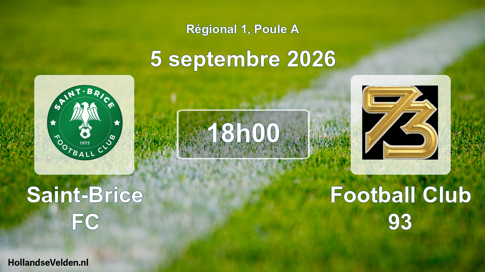 Match programmé: Saint-Brice FC - Football Club 93 (5 septembre 2026)