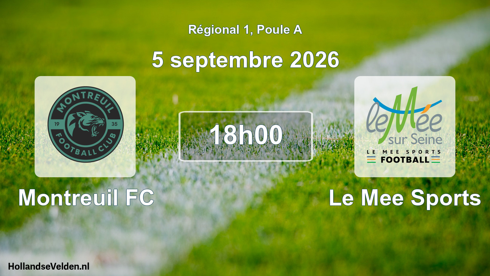 Scheduled Match: Montreuil FC - Le Mee Sports (5 September 2026)
