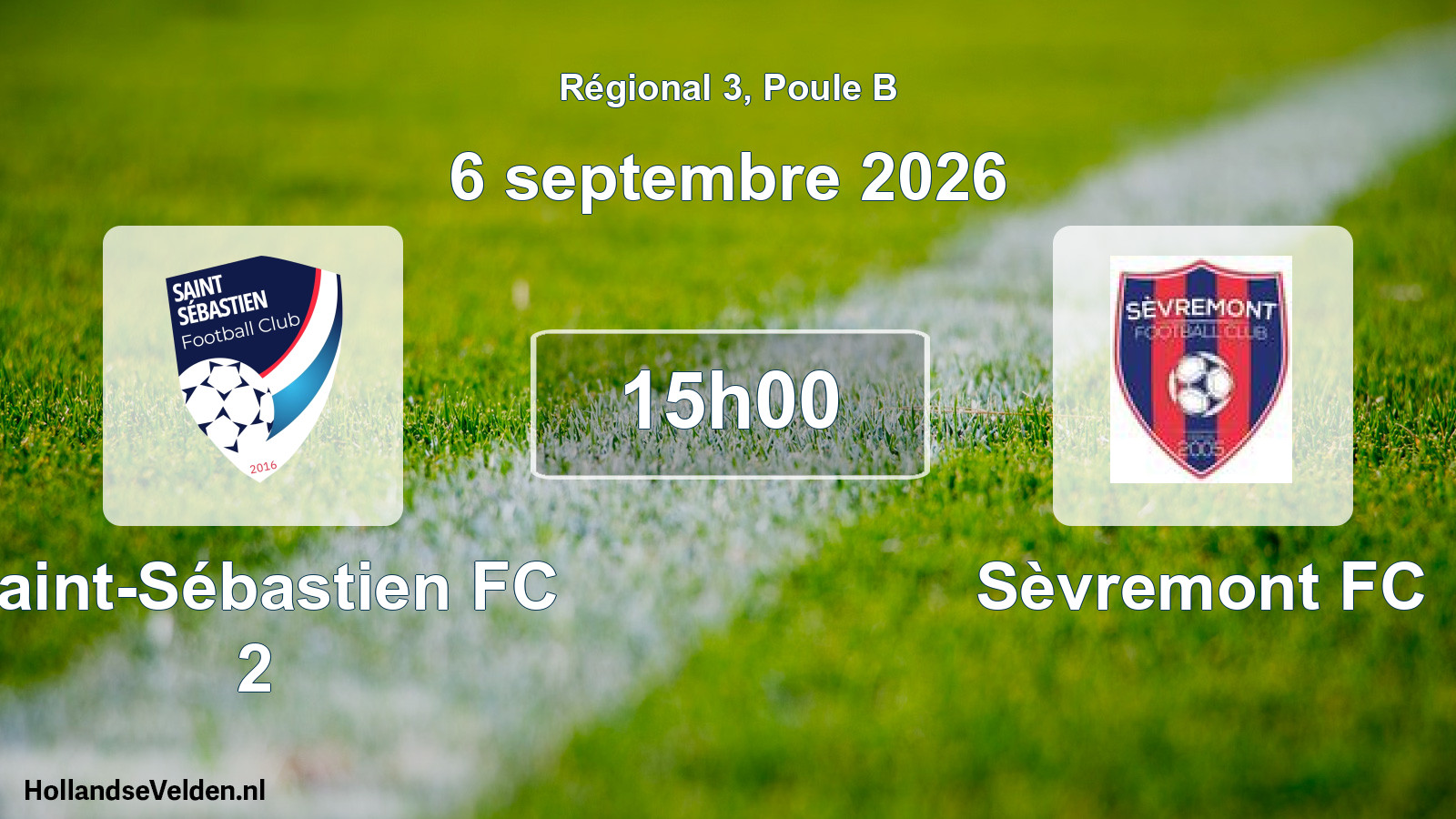 Scheduled Match: Saint-Sébastien FC 2 - Sèvremont FC (6 September 2026)
