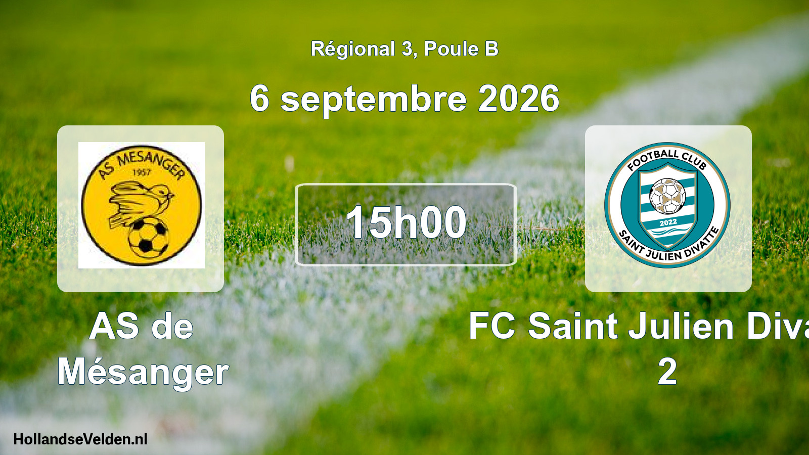 Scheduled Match: AS de Mésanger - FC Saint Julien Divatte 2 (6 September 2026)