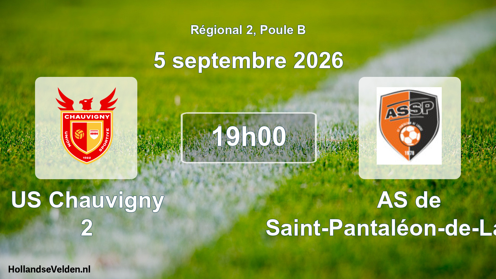 Scheduled Match: US Chauvigny 2 - AS de Saint-Pantaléon-de-Larche (5 September 2026)