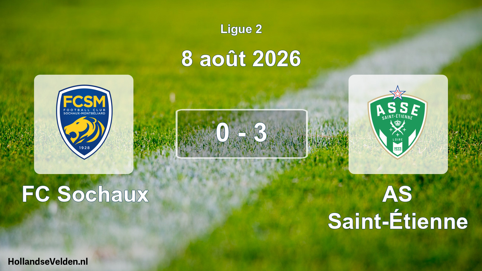 Total number of matches played: FC Sochaux - AS Saint-Étienne 0 - 3 (8 August 2026)