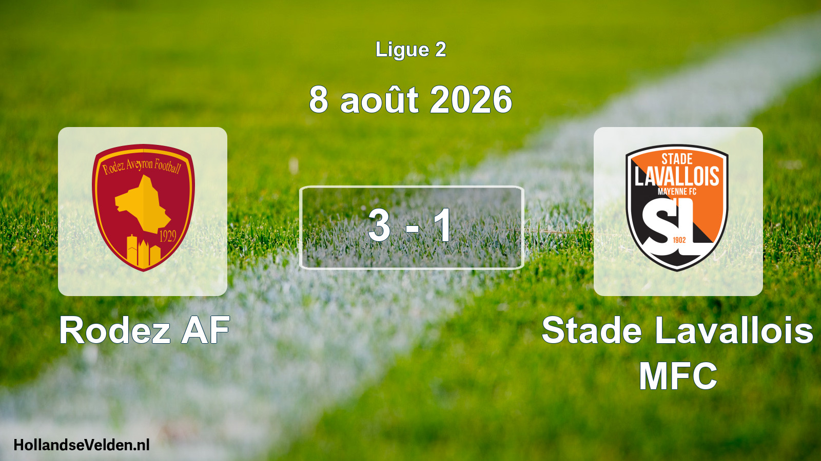 Total number of matches played: Rodez AF - Stade Lavallois MFC 3 - 1 (8 August 2026)