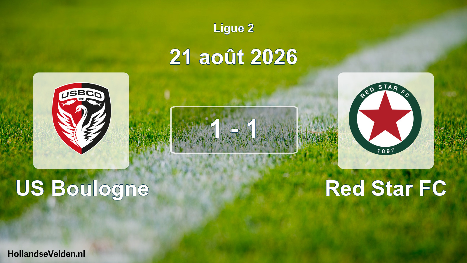 Total number of matches played: US Boulogne - Red Star FC 1 - 1 (21 August 2026)