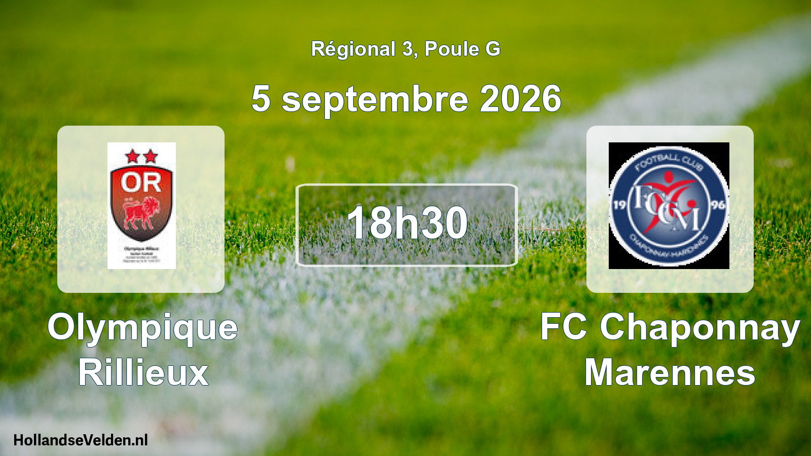 Match programmé: Olympique Rillieux - FC Chaponnay Marennes (5 septembre 2026)