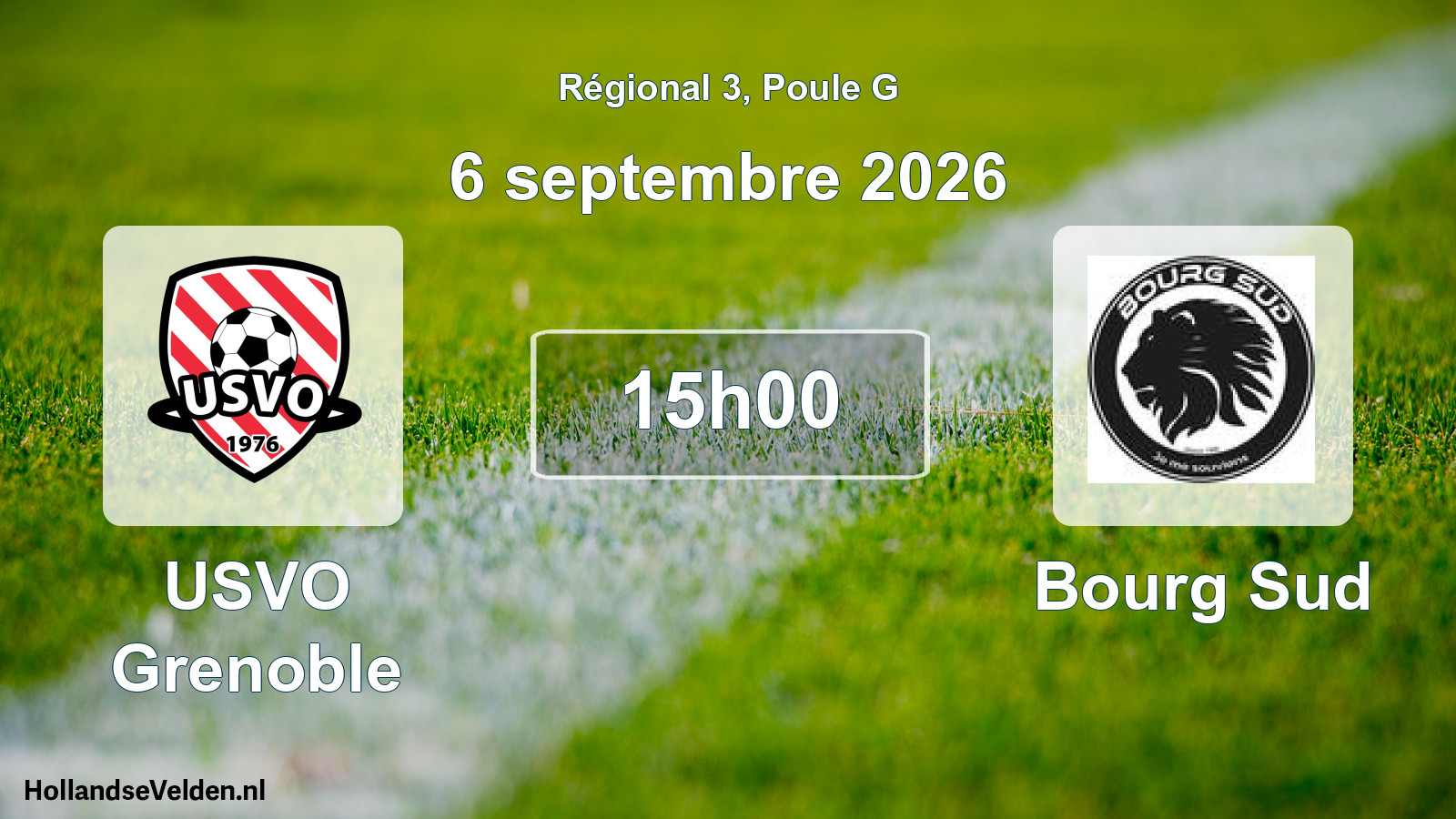 Match programmé: USVO Grenoble - Bourg Sud (6 septembre 2026)