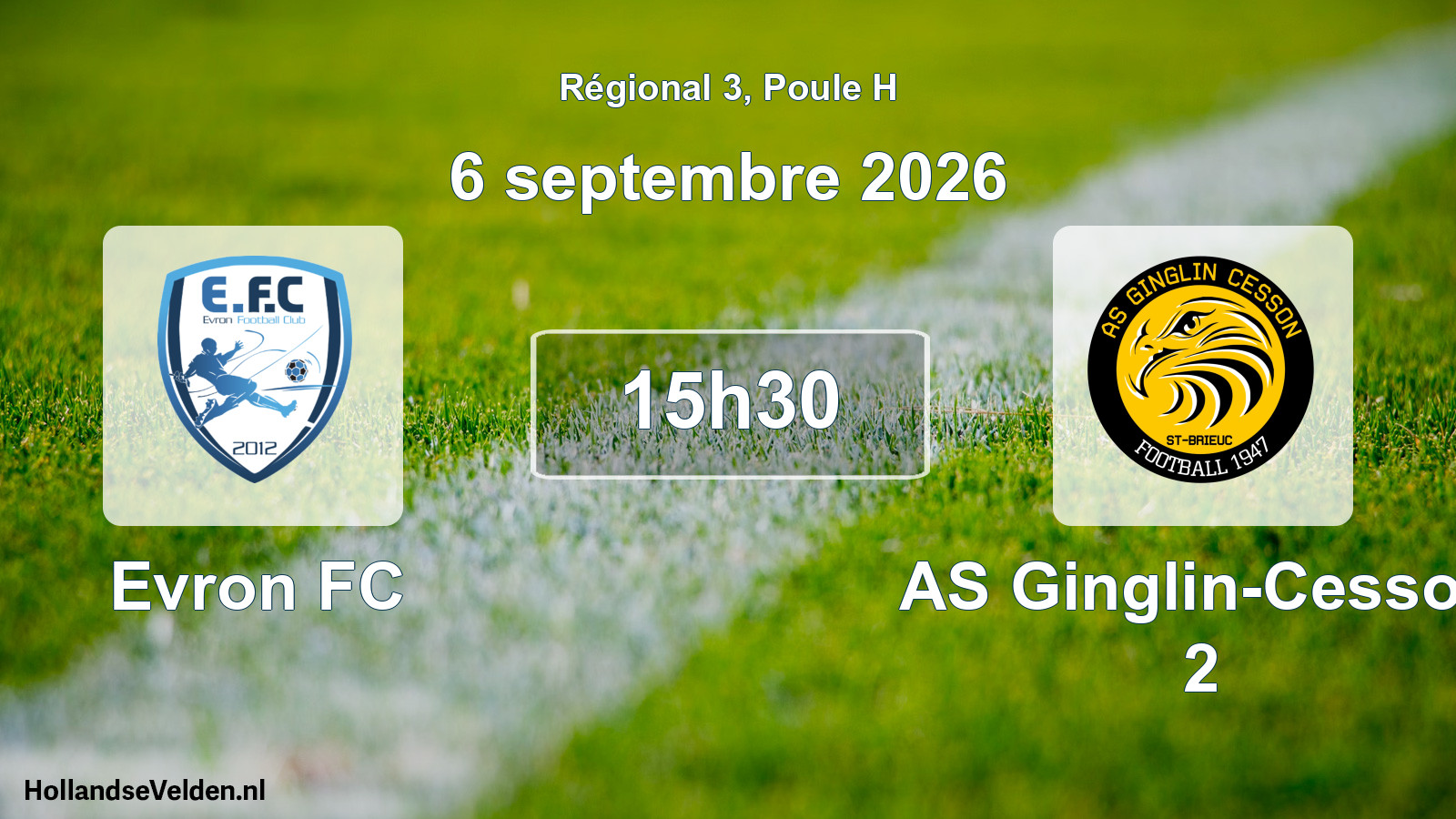 Scheduled Match: Evron FC - AS Ginglin-Cesson 2 (6 September 2026)