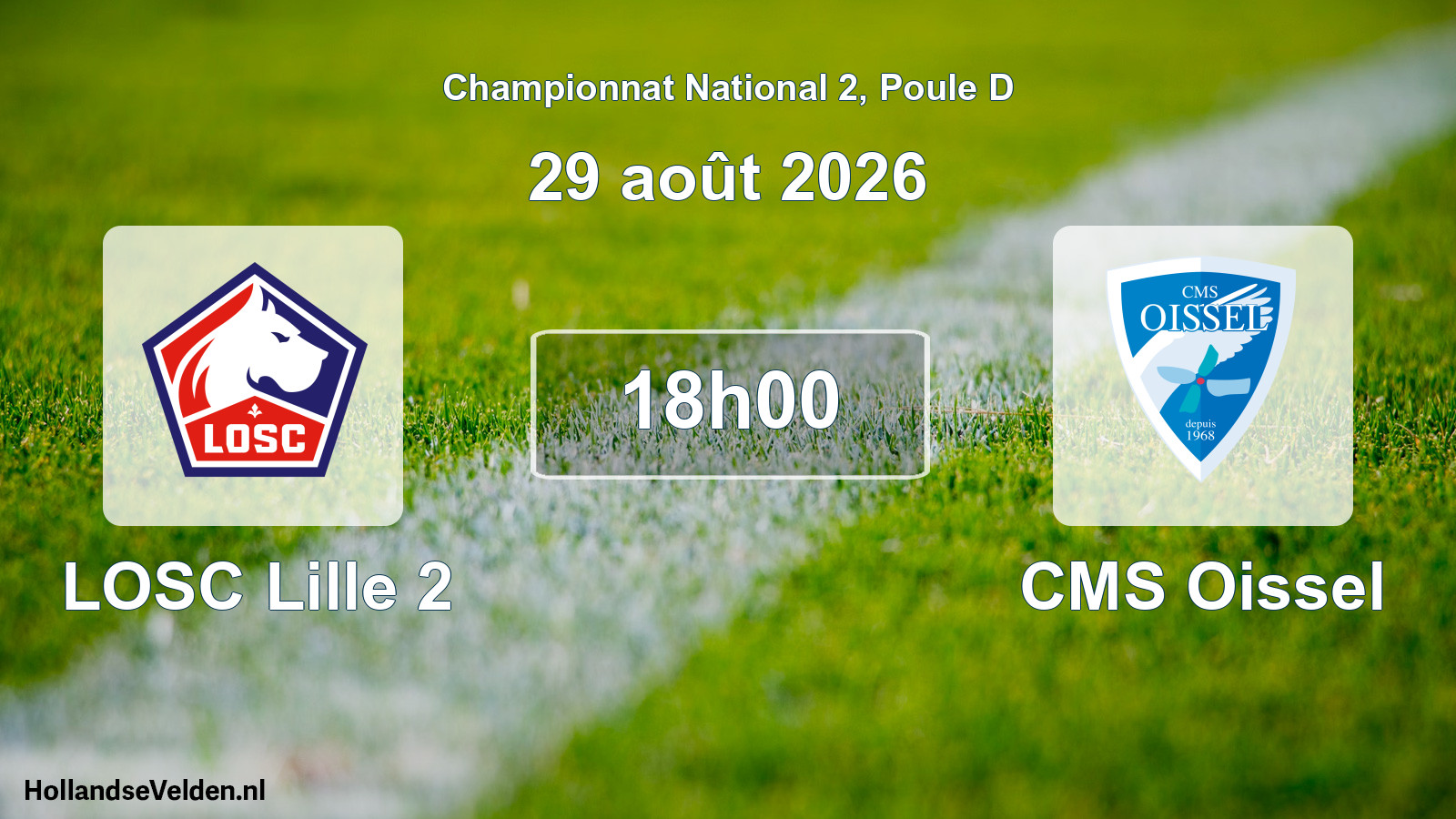 Scheduled Match: LOSC Lille 2 - CMS Oissel (29 August 2026)