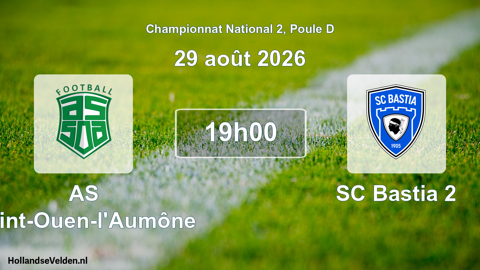 Scheduled Match: AS Saint-Ouen-l'Aumône - SC Bastia 2 (29 August 2026)