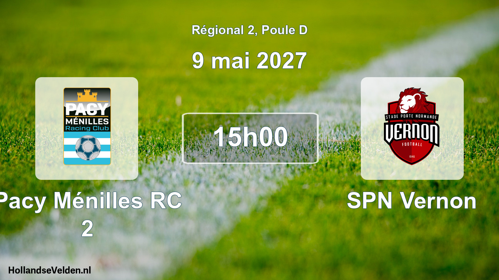 Scheduled Match: Pacy Ménilles RC 2 - SPN Vernon (9 May 2027)