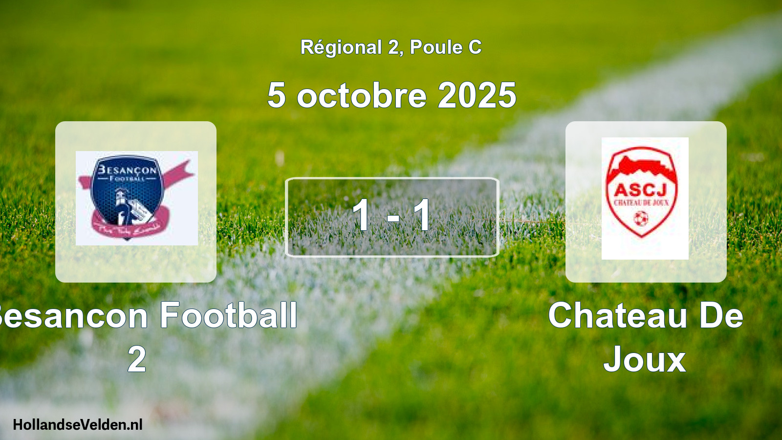 Total number of matches played: Besancon Football 2 - Chateau De Joux 1 - 1 (5 October 2025)