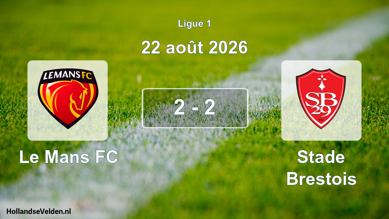Total number of matches played: Le Mans FC - Stade Brestois 2 - 2 (22 August 2026)
