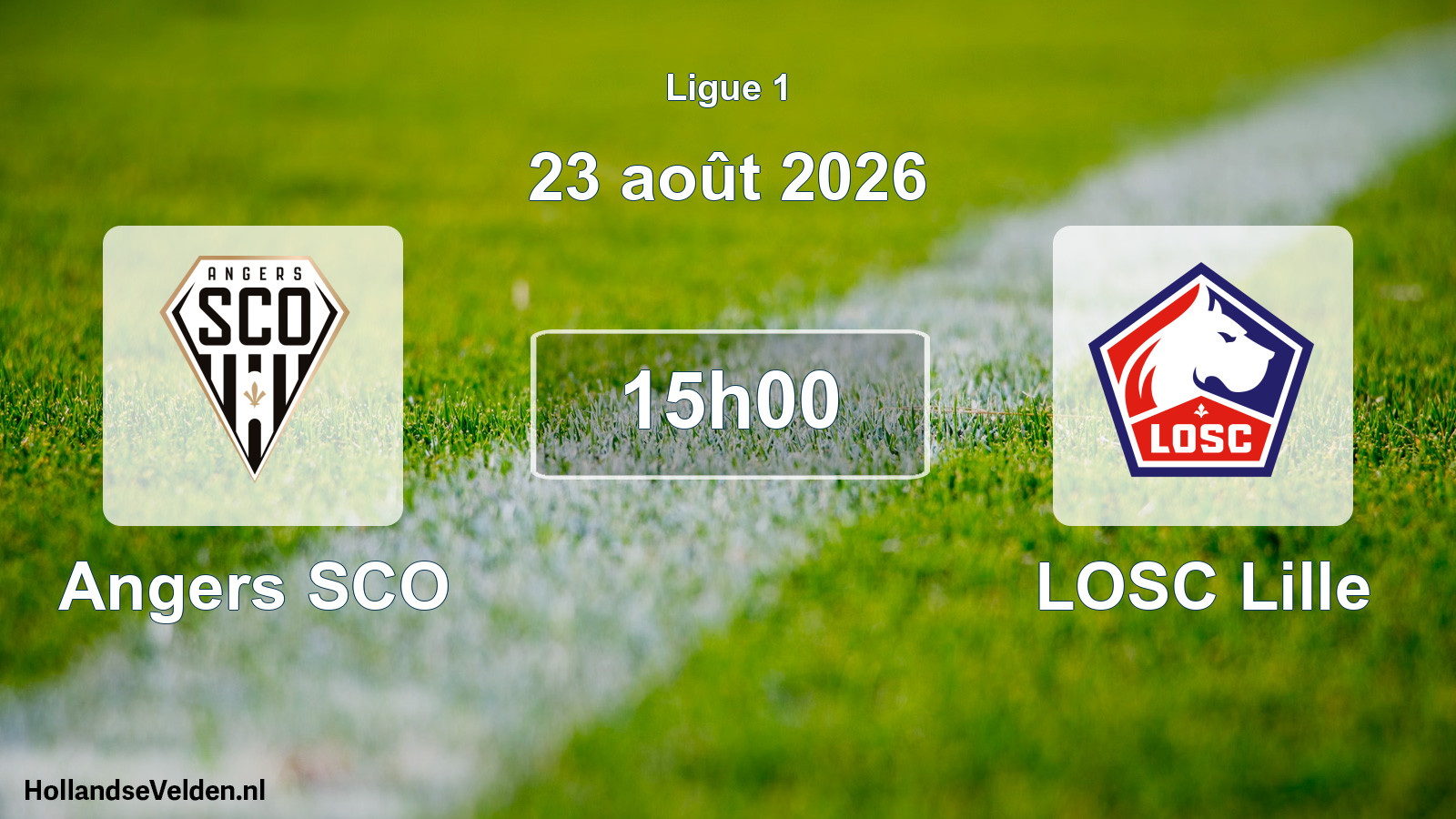 Match programmé: Angers SCO - LOSC Lille (23 août 2026)