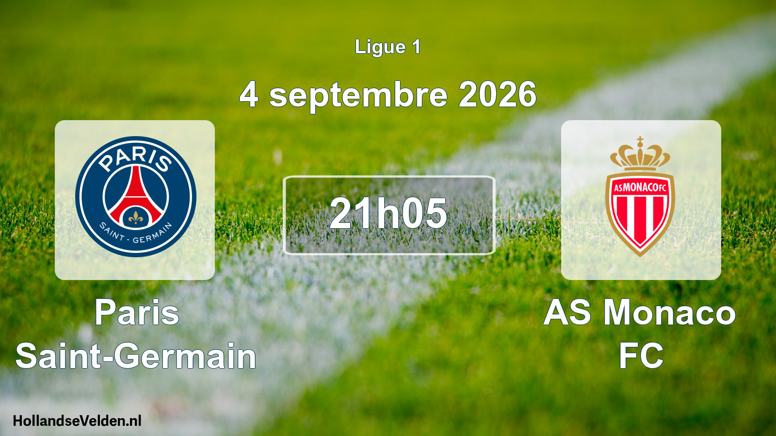 Match programmé: Paris Saint-Germain - AS Monaco FC (4 septembre 2026)