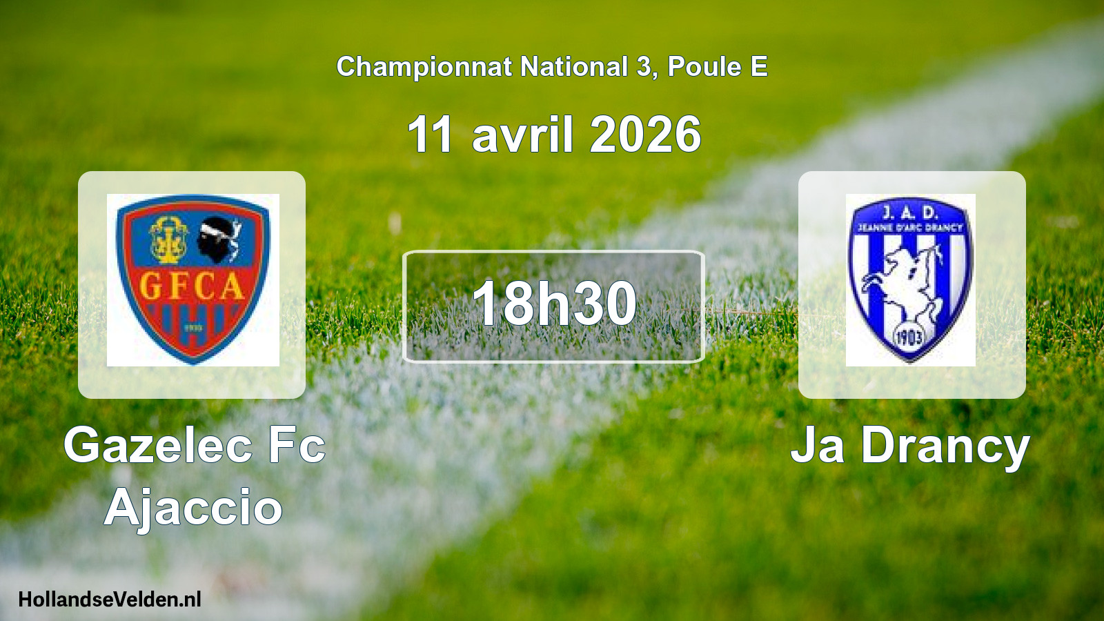Geplande wedstrijd: Gazelec Fc Ajaccio - Ja Drancy (11 avril 2026)
