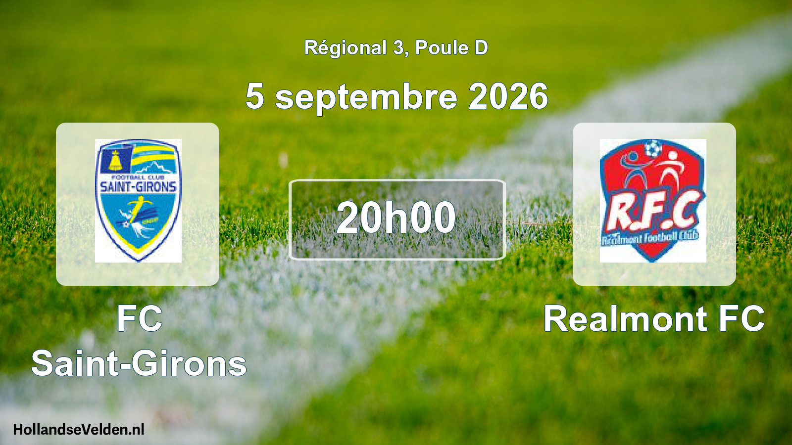 Match programmé: FC Saint-Girons - Realmont FC (5 septembre 2026)