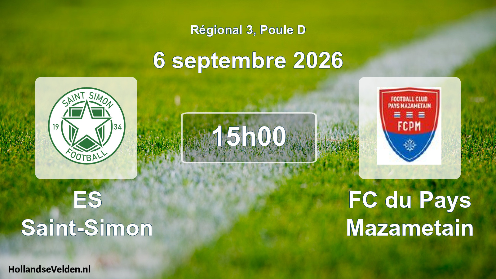 Scheduled Match: ES Saint-Simon - FC du Pays Mazametain (6 September 2026)