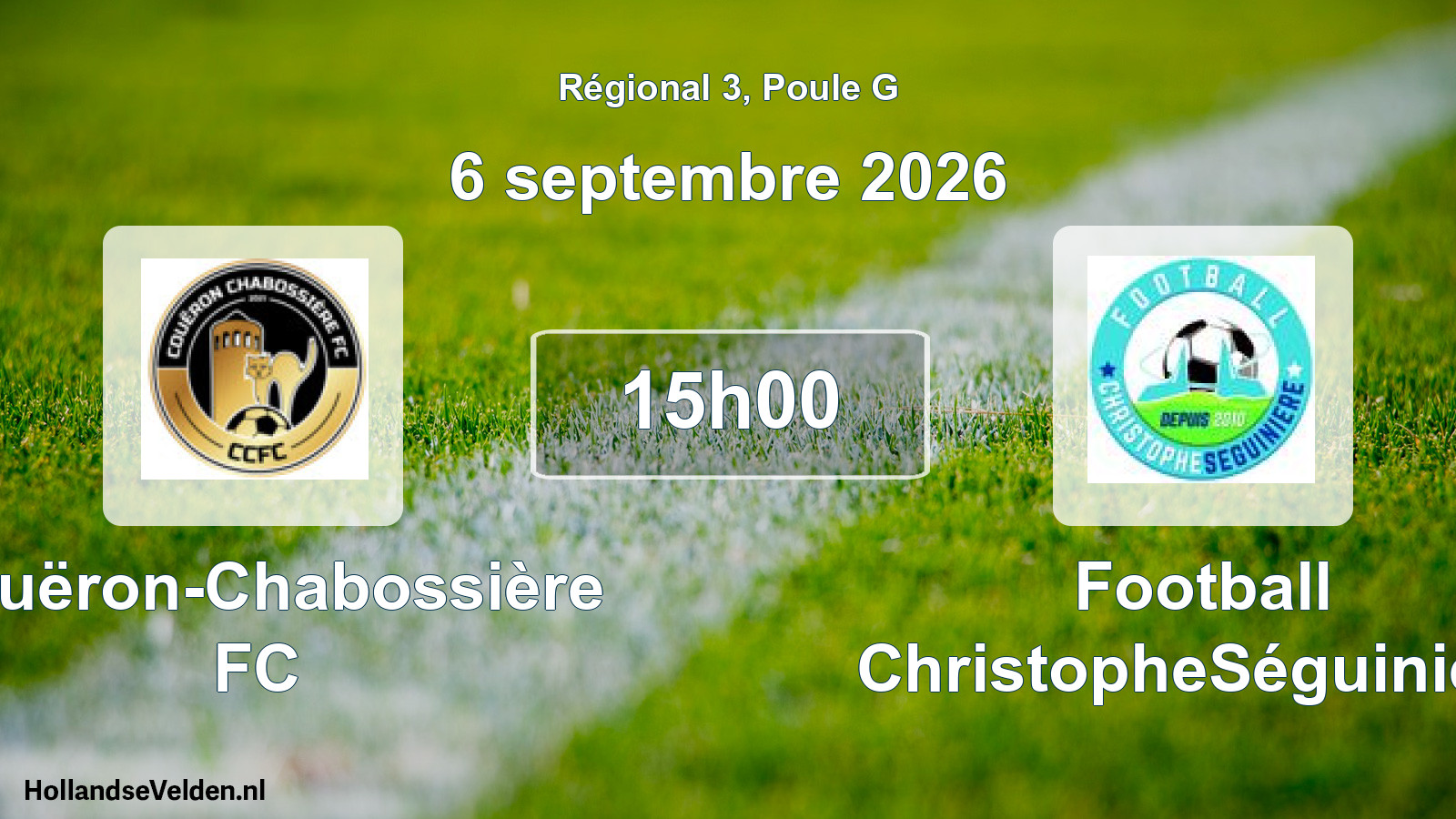 Scheduled Match: Couëron-Chabossière FC - Football ChristopheSéguinière (6 September 2026)