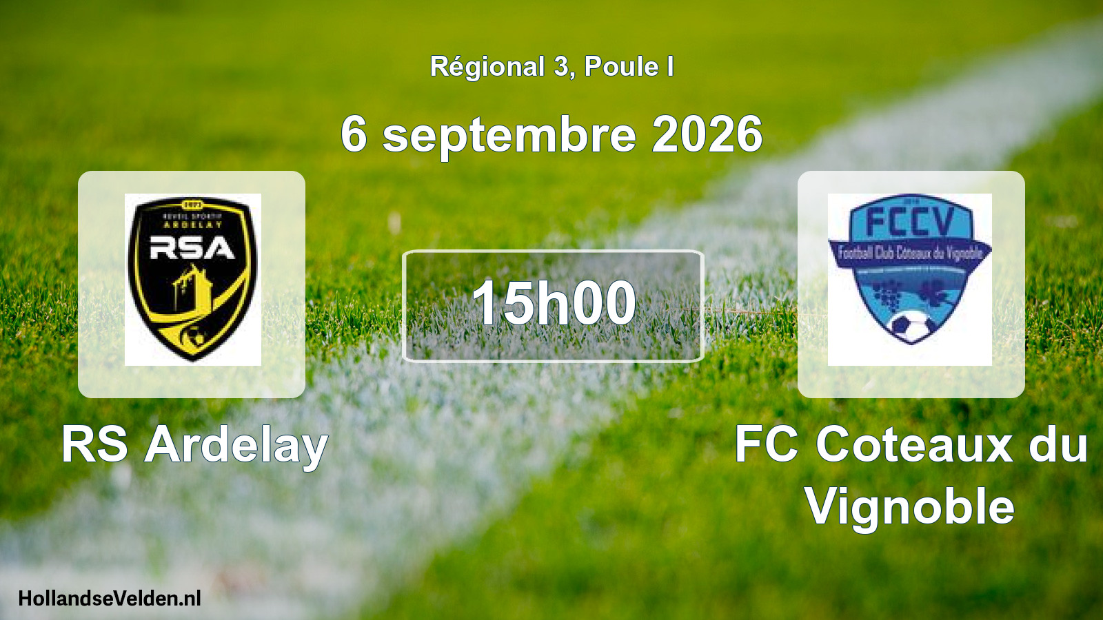 Scheduled Match: RS Ardelay - FC Coteaux du Vignoble (6 September 2026)