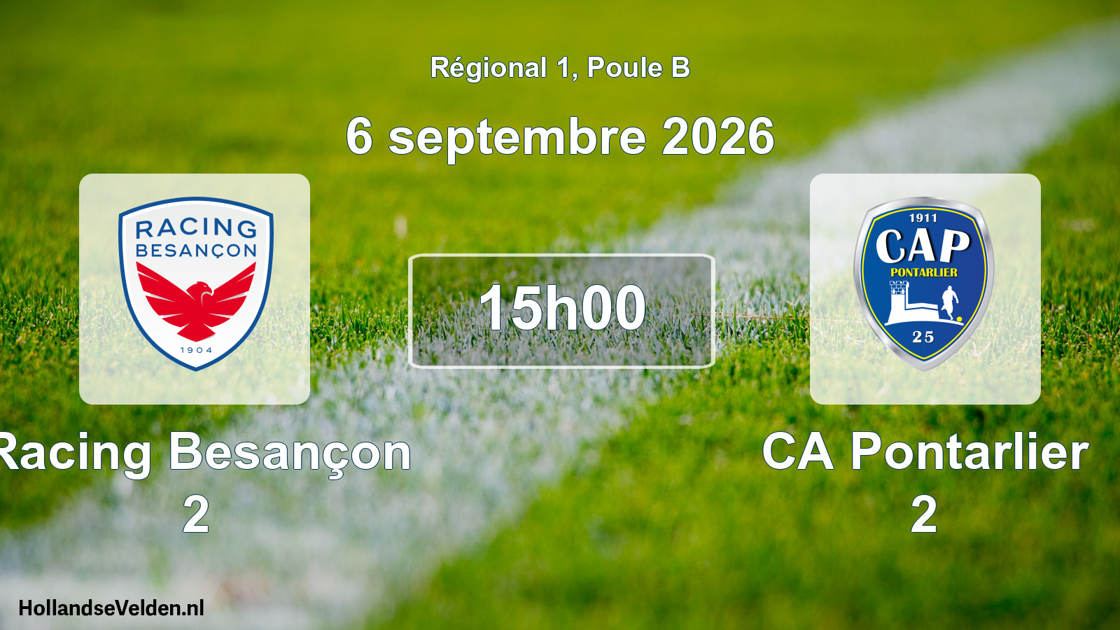 Scheduled Match: Racing Besançon 2 - CA Pontarlier 2 (6 September 2026)