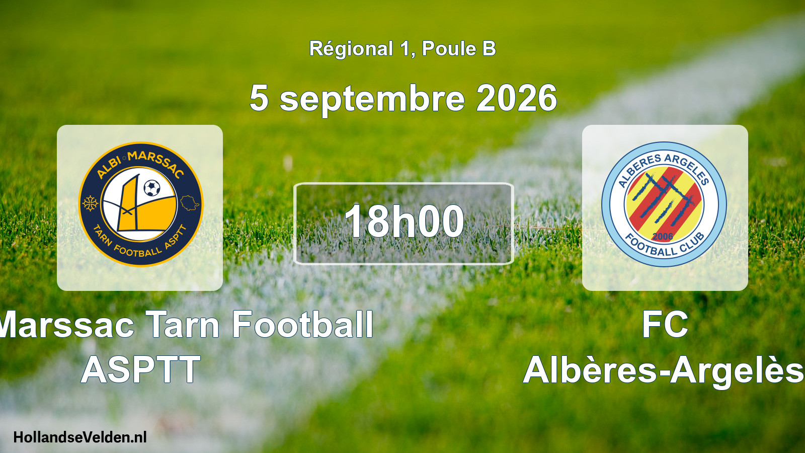 Match programmé: Albi Marssac Tarn Football ASPTT - FC Albères-Argelès (5 septembre 2026)