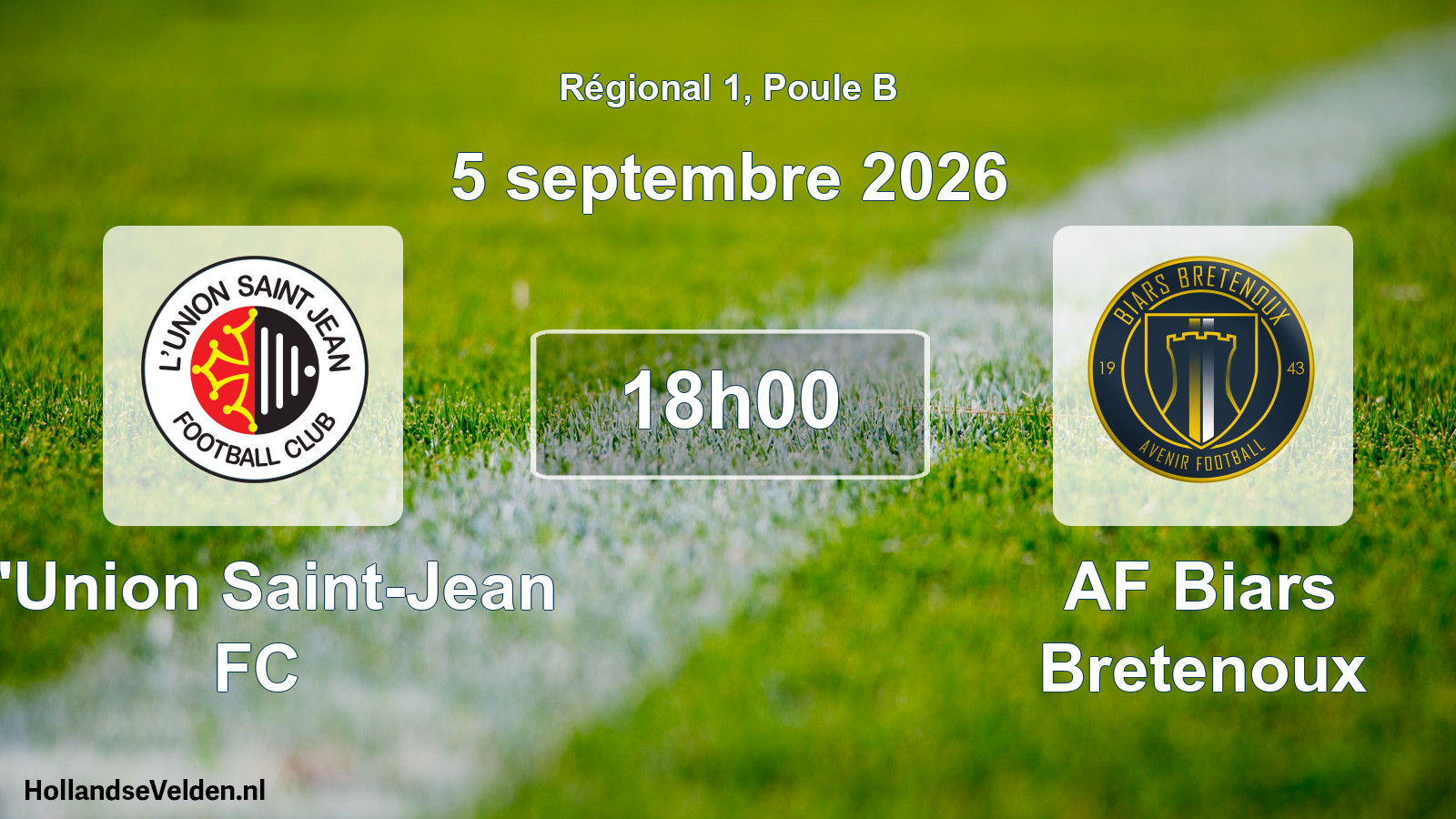 Match programmé: L'Union Saint-Jean FC - AF Biars Bretenoux (5 septembre 2026)