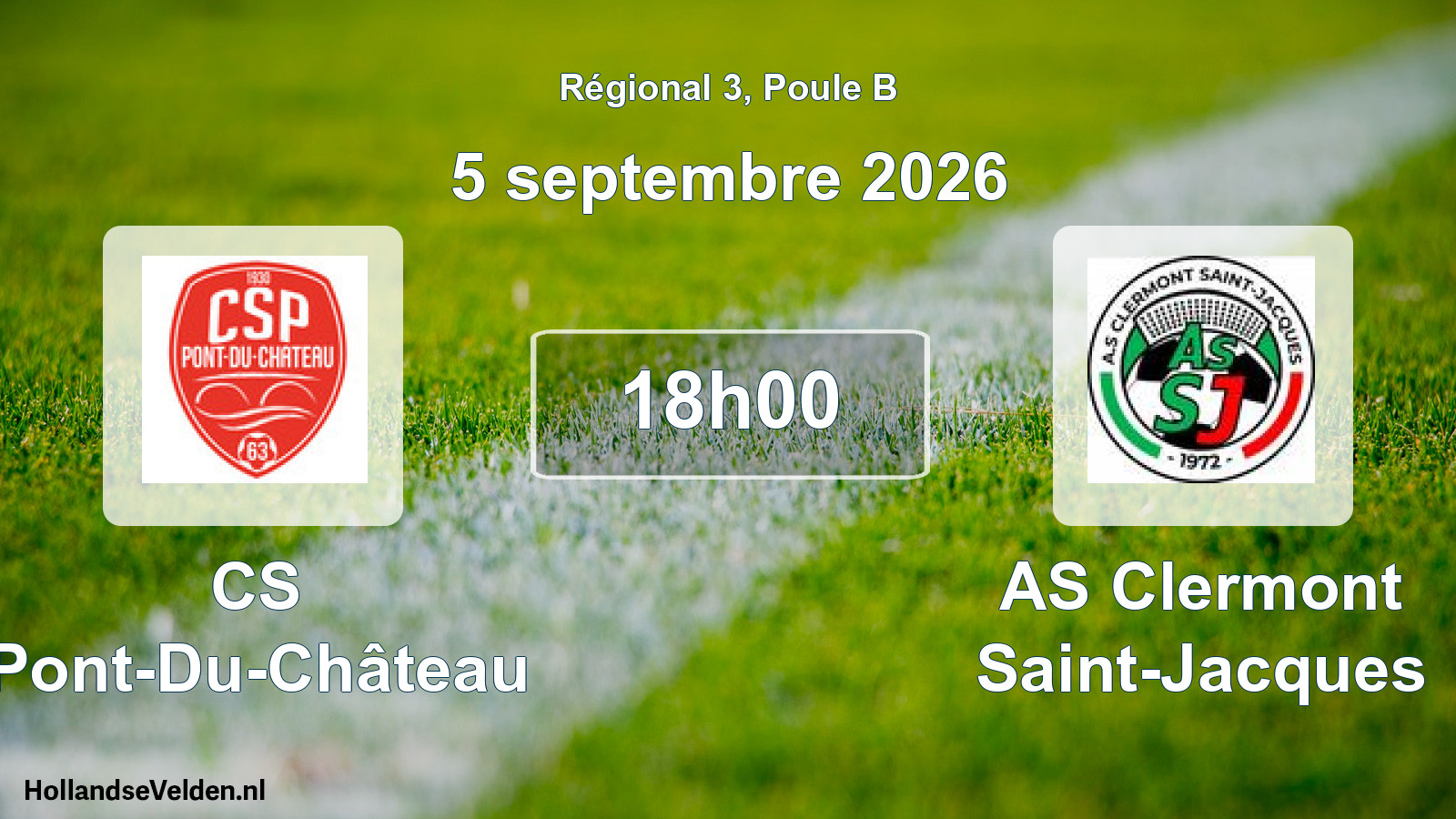 Match programmé: CS Pont-Du-Château - AS Clermont Saint-Jacques (5 septembre 2026)