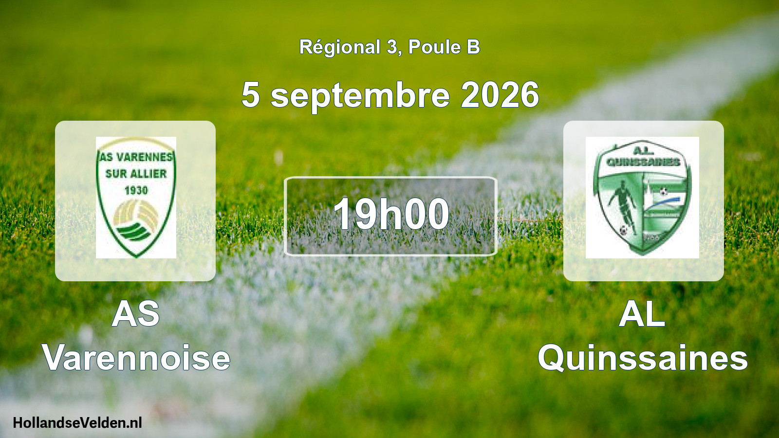 Scheduled Match: AS Varennoise - AL Quinssaines (5 September 2026)